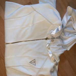 Cream Guess Velour Hoodie